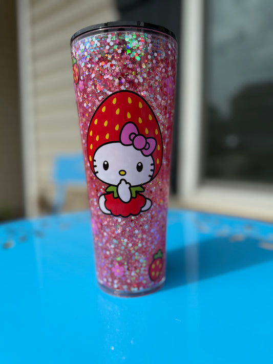 Kitty Glitter Snow Globe Tumbler