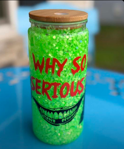 Glow-in-the-Dark Joker Snow Globe Tumbler