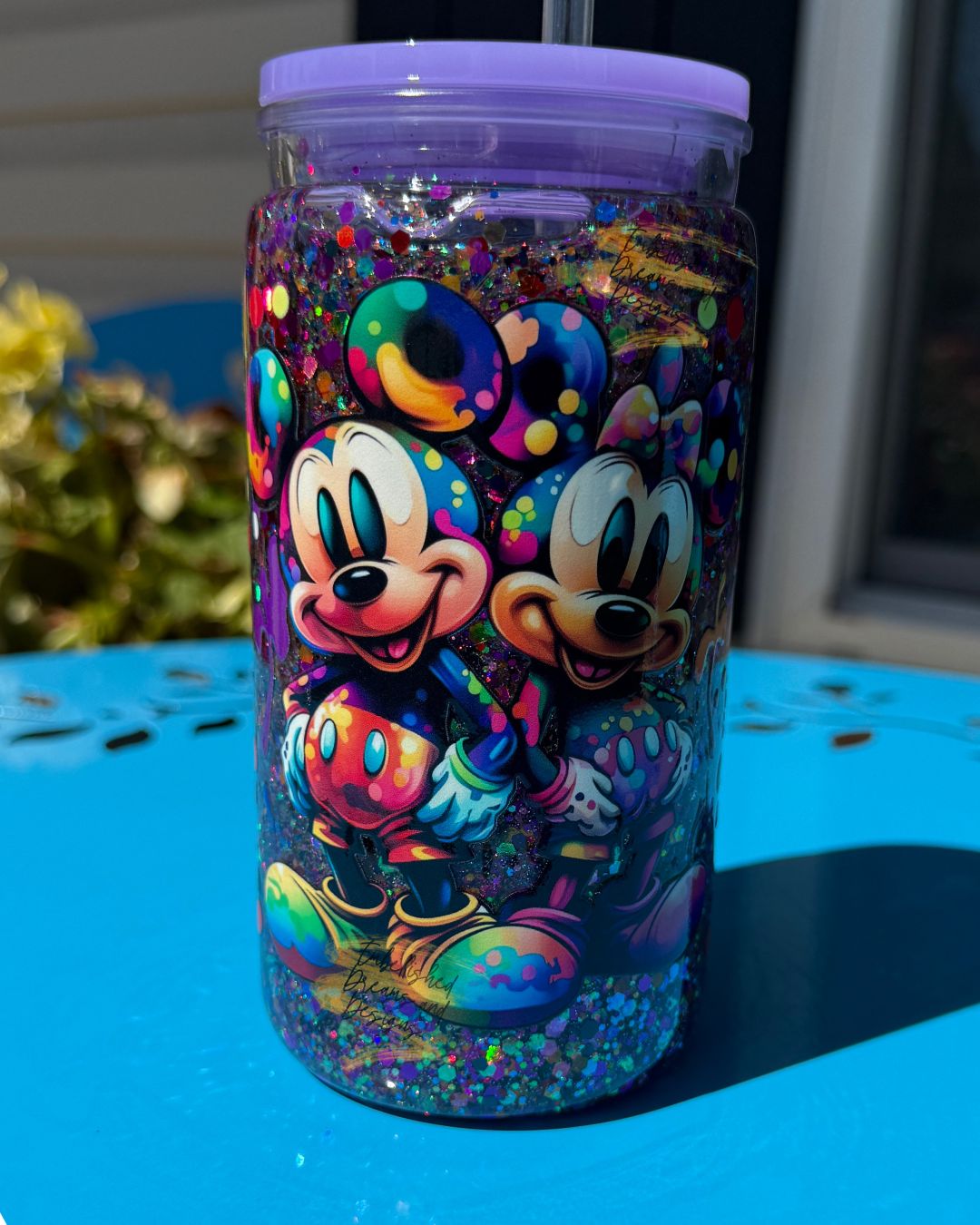 Colorful Animated Mouse Snow Globe Tumbler